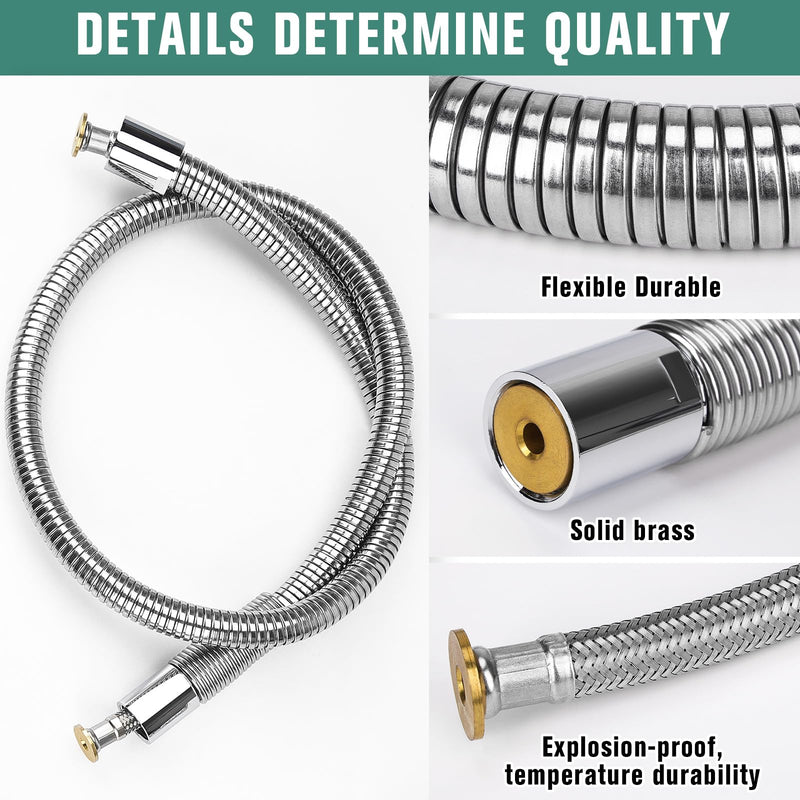Pre Rinse Spray Valve with 38" Flexible Pre Rinse Hose,Non-Slip Commercial Sink Sprayer with Flexible Stainless Steel Hose, Replacement for Commercial Kitchen Sink Faucet,Grey 38"Hose+Grey Sprayer
