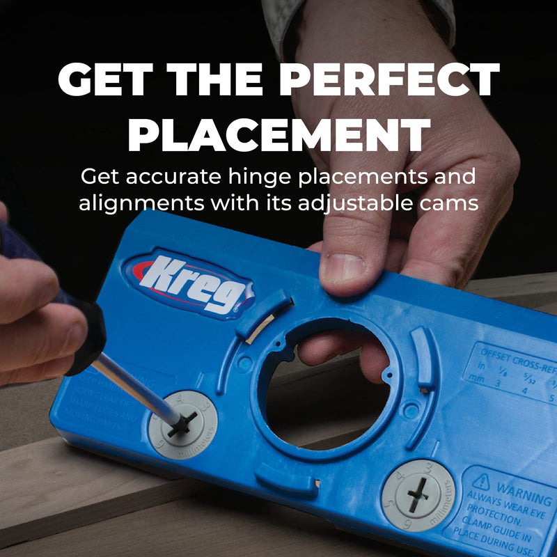 Kreg KHI-Hinge Concealed Hinge Jig - Drill Perfect Holes for Cabinets & Hardware Installation - Holiday Home Improvement Gifts for Him
