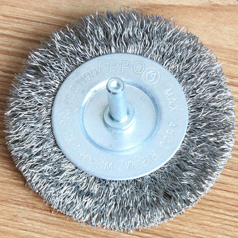 4PCS 3 Inch Stainless Steel Wire Wheel Brushes Kit for Drill with 1/4-Inch Shank,Wire Wheels for Power-Operated Grinders
