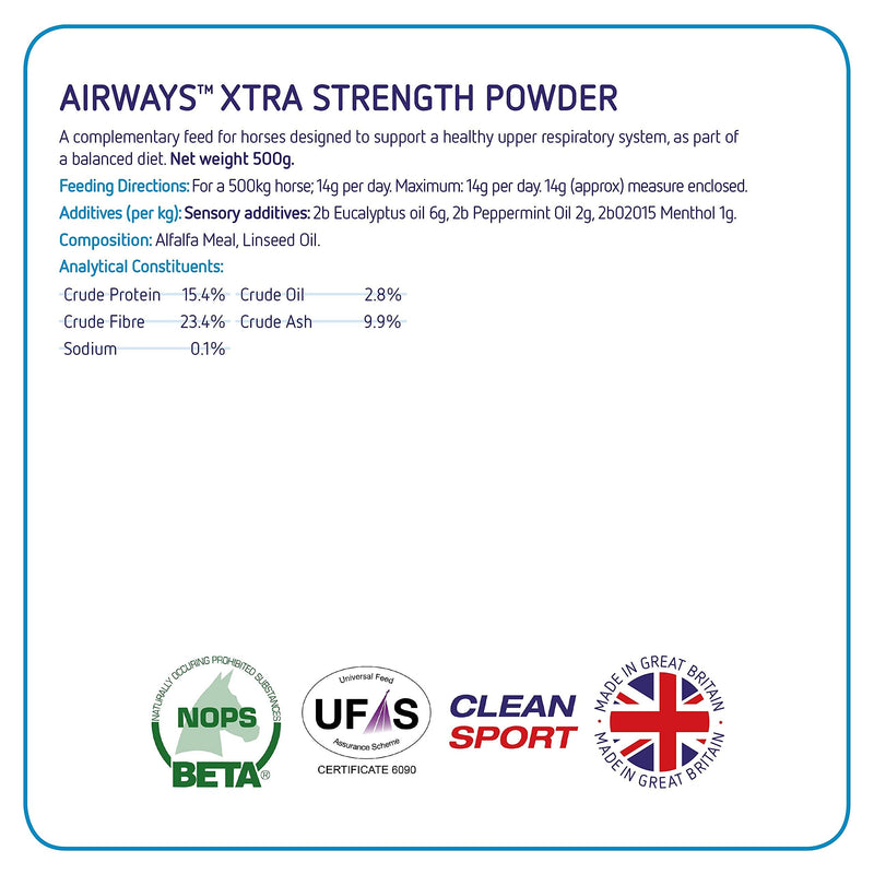 Equine America Airways Xtra Strength | Premium Ready To Use Horse & Pony Supplement | For Respiratory Support | 500g - PawsPlanet Australia