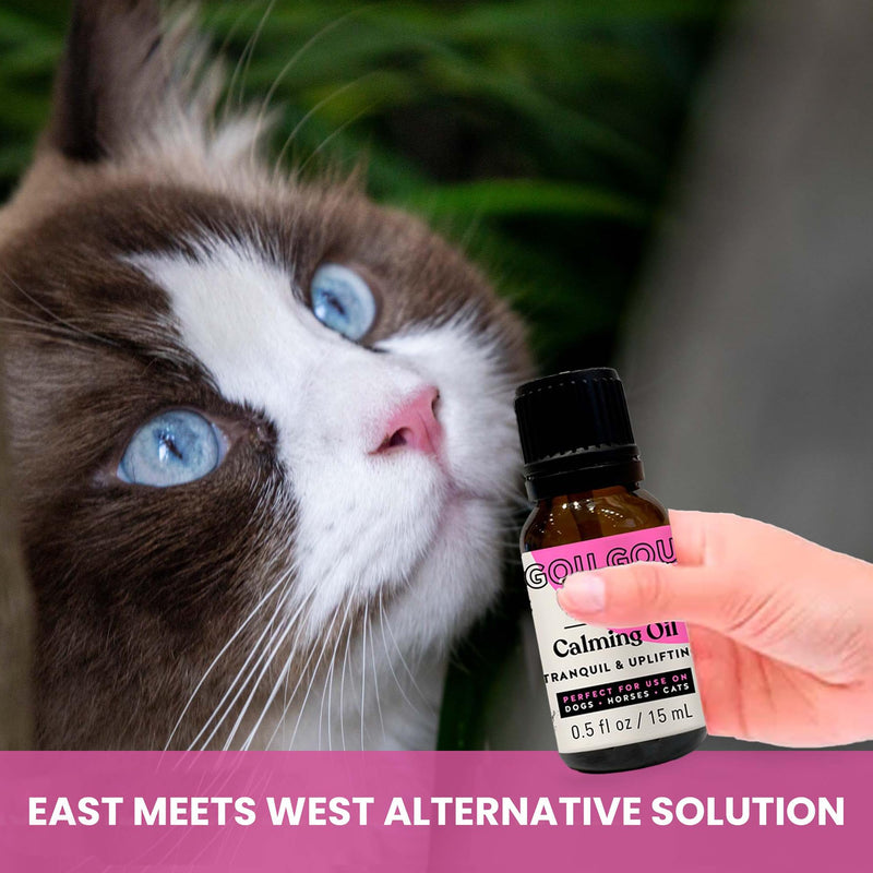 Holistic Natural Derived Calming Pet Essential Oil Blend for Anxiety: Relax Your Pet with Natural Ingredients While Providing Stress Relief: Veterinarian Recommended - Made in USA – 15mL
