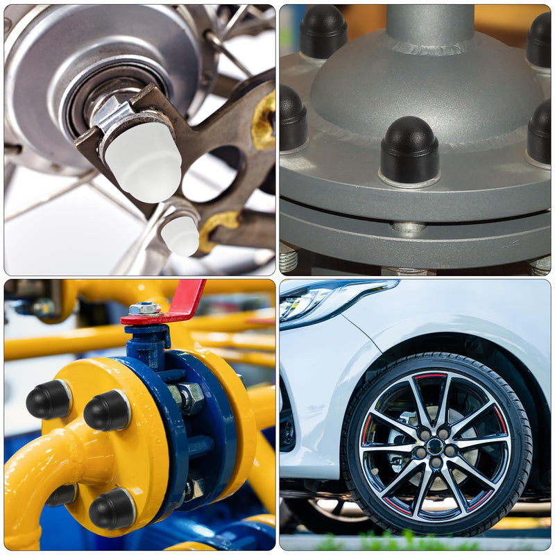 uxcell Nut Protection Cap, 20Pcs M5x8x10mm - Plastic Hexagonal Screw Protection Cap, Dome Acorn Hex Head Bolt Covers, Waterproof Decorative Cap (White) White 20