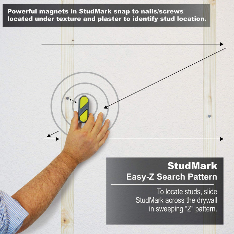 Calculated Industries 7310 StudMark Magnetic Stud Finder with 2 Removable Magnet Markers | Finds & Marks up to 3 Stud Locations | Updated 2020 More Powerful Rare Earth Magnets, No Batteries Needed
