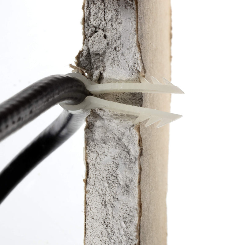 THE CIMPLE CO Stucco and Drywall Cable Clips for Coaxial and Similar Cables - Push-in Masonry Anchors - RG59, RG6, Ethernet, and Similar - Cable Clips, Pack of 50 - White 50 Pack