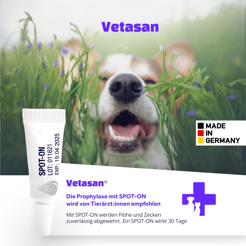 Vetasan Spot-ON for dogs 20-30kg (L) | against fleas & ticks | 3 months protection | HIGHLY EFFECTIVE | Tick repellent for dogs tick protection | Dog flea treatment 20-30 kg (L) - PawsPlanet Australia