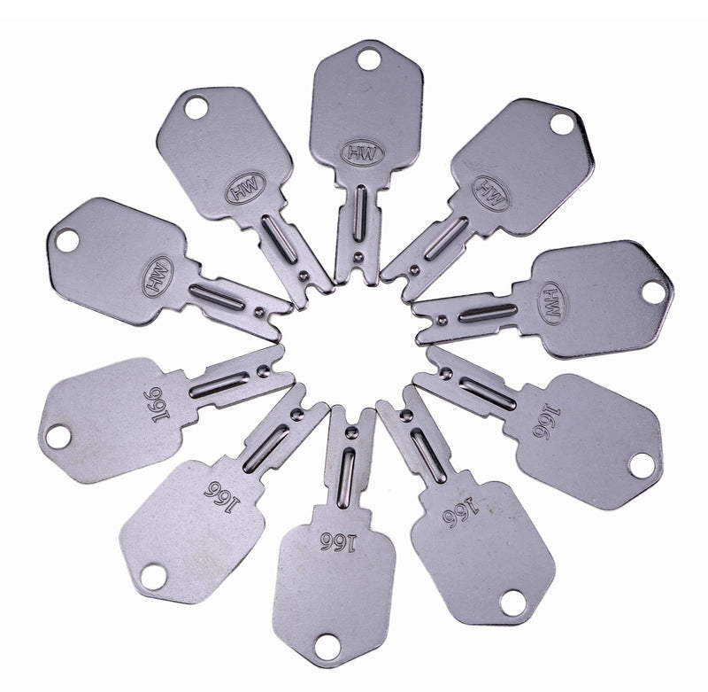 JEENDA 10X 166 Forklift Keys Ignition Keys for Clark Yale Hyster Komatsu Gradall Gehl Crown & More 1