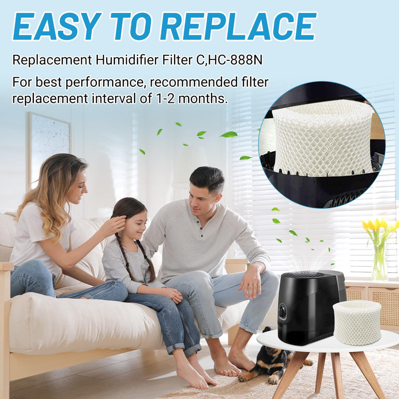 Lemige 4 Pack Humidifier Filters C for Honeywell HC-888N HCM-890 HEV-320 4 Pack--white