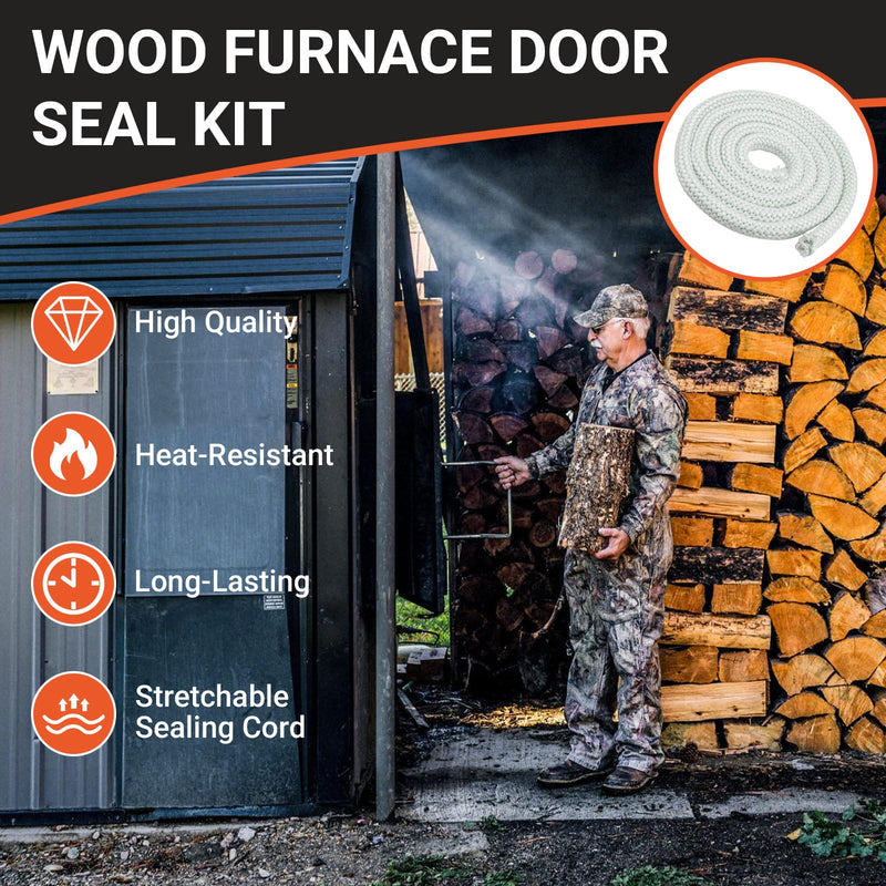 1Inch Wood Stove Door Gasket Rope, Fiberglass Replacement Gasket Rope Seal