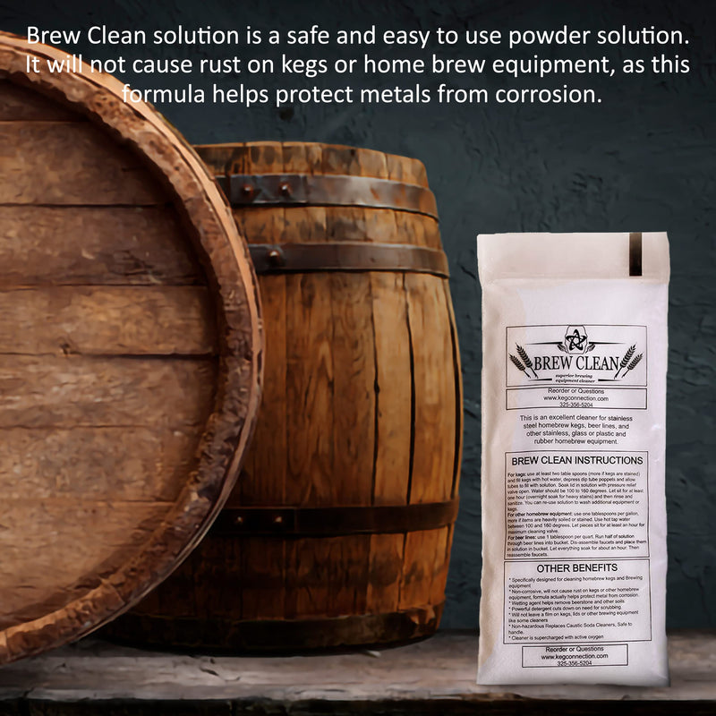 Kegconnection Brew Clean - Kegerator Beer Line Cleaning Solution Powder - Easy and Safe to Use - Homebrew Kegs