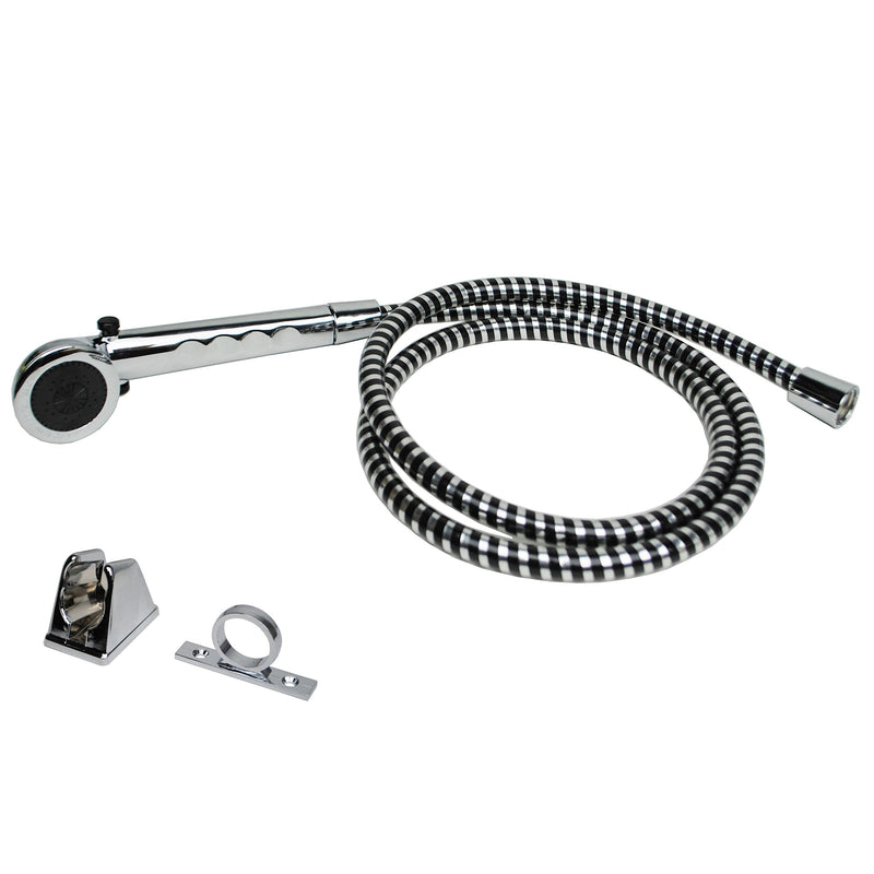 Builders Shoppe 3210CP/4120CP RV Replacement Non-Metallic Two Handle 4" Tub Shower Diverter with Matching Hand-Held Shower Set Chrome Finish