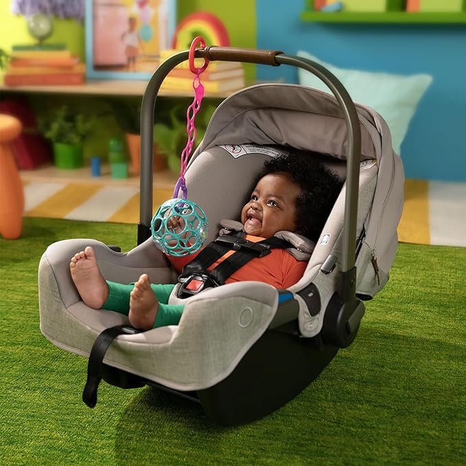 Kids II Japan Bright Starts O-Link Baby Stroller Toy, Stroller Strap, Teeth, Rattle, Oball, Baby Shower, Pink - NewNest Australia