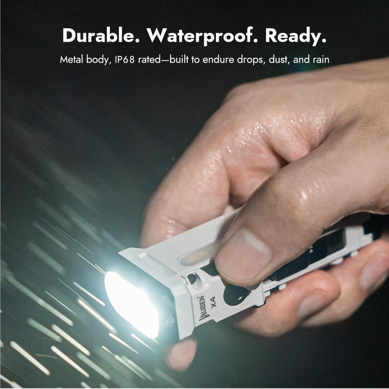WUBEN X4 EDC Rechargeable Flashlight with RGB Light, LED Flashlight 1500 High Lumens with Tactical Switch and Magnetic, IP68 Portable Pocket USB C, Mini Flash Light for Travel, Camping, Work Black