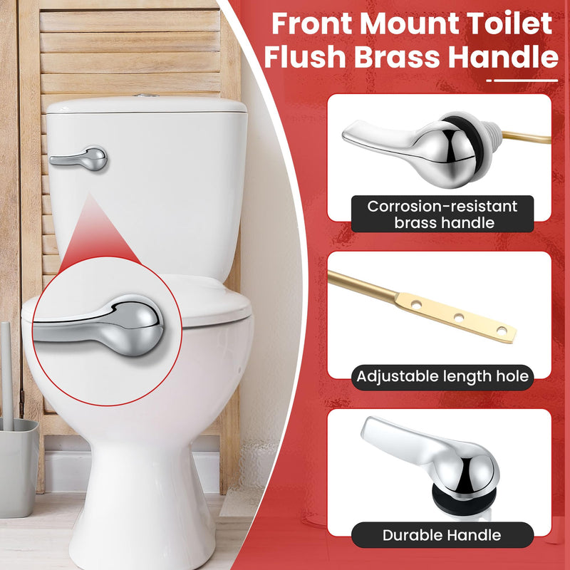 Saillong Universal Toilet Tank Replacement Kit, Include Toilet Fill Valve, 2Inch Low Flow Toilet Rubber Flapper with Toilet Chain, Front Mount Toilet Flush Brass Handle, Adjustable Water Level (Black) Black