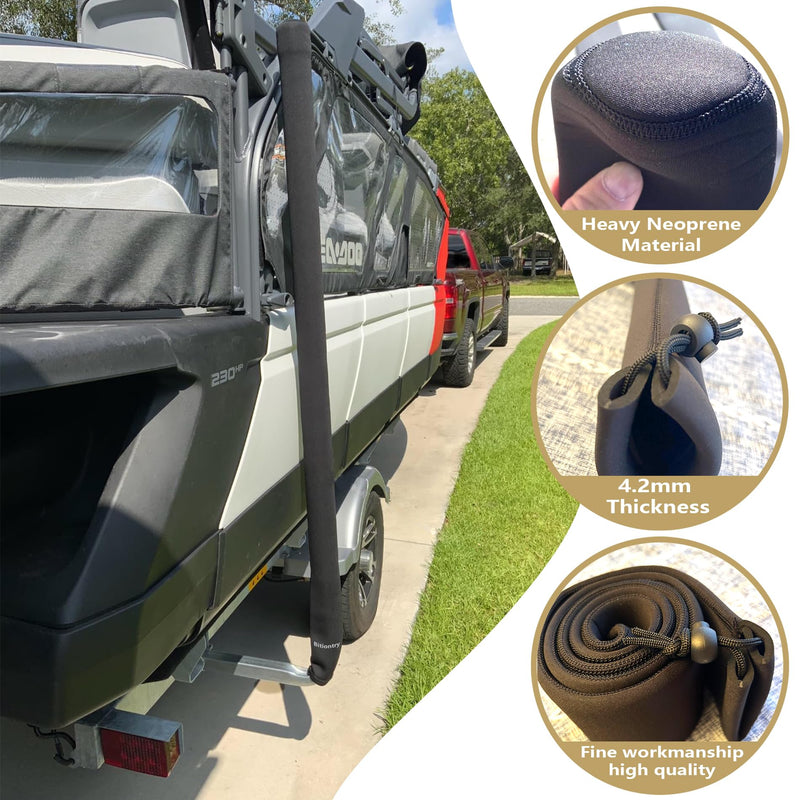 48 Inch Boat Trailer Guide Pole Cover- Neoprene Boat Trailer Guide Protective Cover- Heavy Duty Marine Trailer Guide Poles Cover for Jet Ski Boat Sailboat Trailer (Set of Two) black 48” Boat Trailer Guide Pole