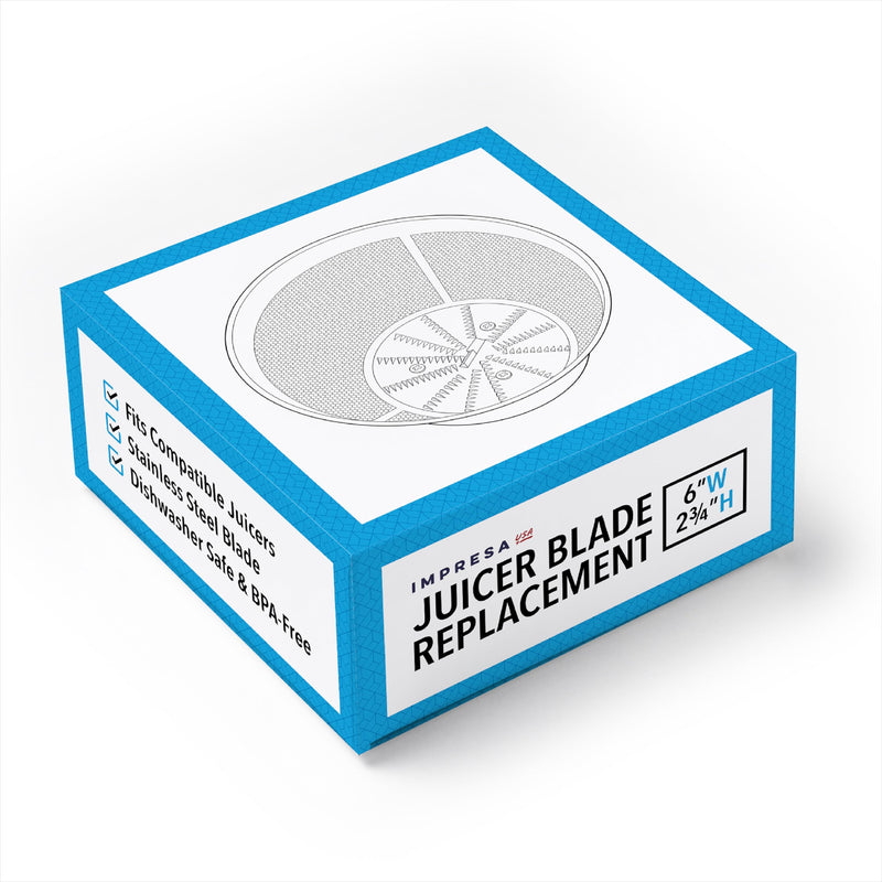 Impresa Replacement Blade for Hamilton Beach Juicer Machine 67601A - Ready to Use Mesh Bowl, Cutter & Base - Electric Juicer Machines Vegetable and Fruit Stainless Steel Centrifugal Blade - 6"x2.75”