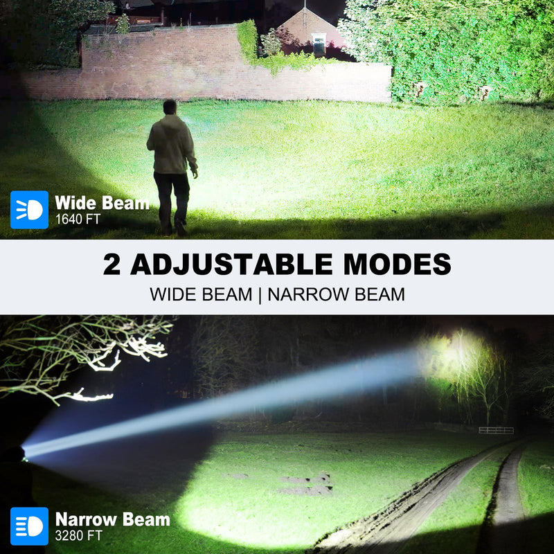 Rechargeable Flashlights High Lumens, 2Pack 99000 Lumen Super Bright LED Flashlight with 5 Modes & Waterproof, USB Fast Charging Handheld High Powered Flash Light for Home, Camping, Emerge∩cies