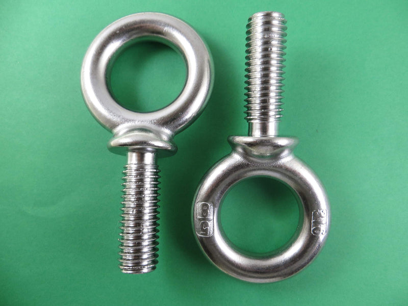 US STAINLESS 2 Pieces Stainless Steel 316 5/8" x 1 3/4" UNC Machinery Eye Bolt Marine Grade Bolt Pitch of 11