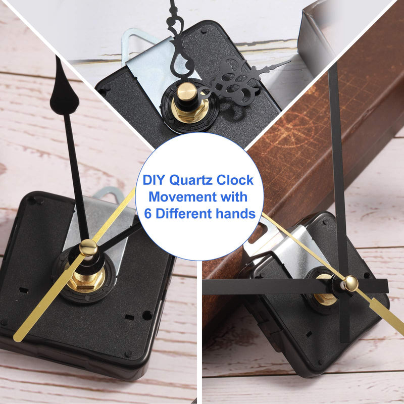 6 Pieces High Torque Quartz Clock Movement Mechanism Replacement with 6 Pairs Different Clock Hands Battery Operated DIY Long Shaft Handicrafts Repair Parts Motor Kits(20 mm/ 0.8 Inch) 20 mm/ 0.8 Inches