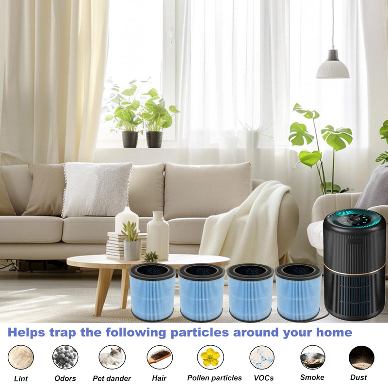 4 Pack AP0601 Replacement Filters Compatible with AIRTOK Air Purifi-er 4 PCS