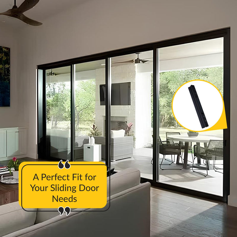 Brixwell Patio Door Handle Assy, Zinc Material, Black Finish, 9-5/8" Hole Centers, Universal Handing Sliding Glass Door Hardware with Exterior Door Latch and Mounting Screws Included