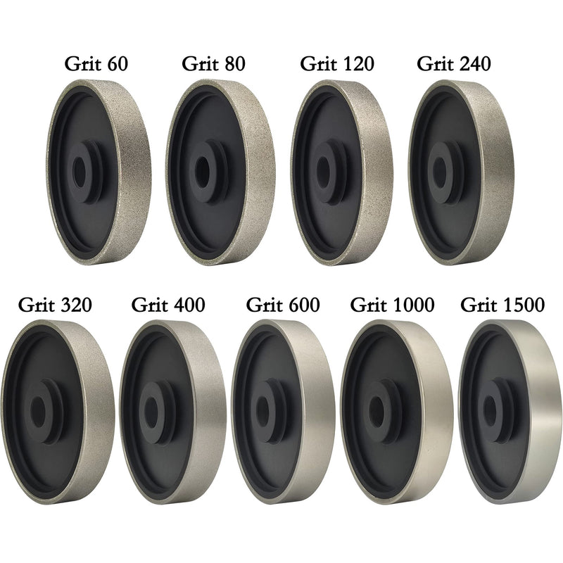 Diamond Lapidary Jewelry Grinding Wheel 6 Inch with 1 Inch Arbor Hole, Diamond Grinding Wheel for Gem, Marble, Granite, Glass, Ceramics, Cemented Carbide, 80 Grit Grit 80