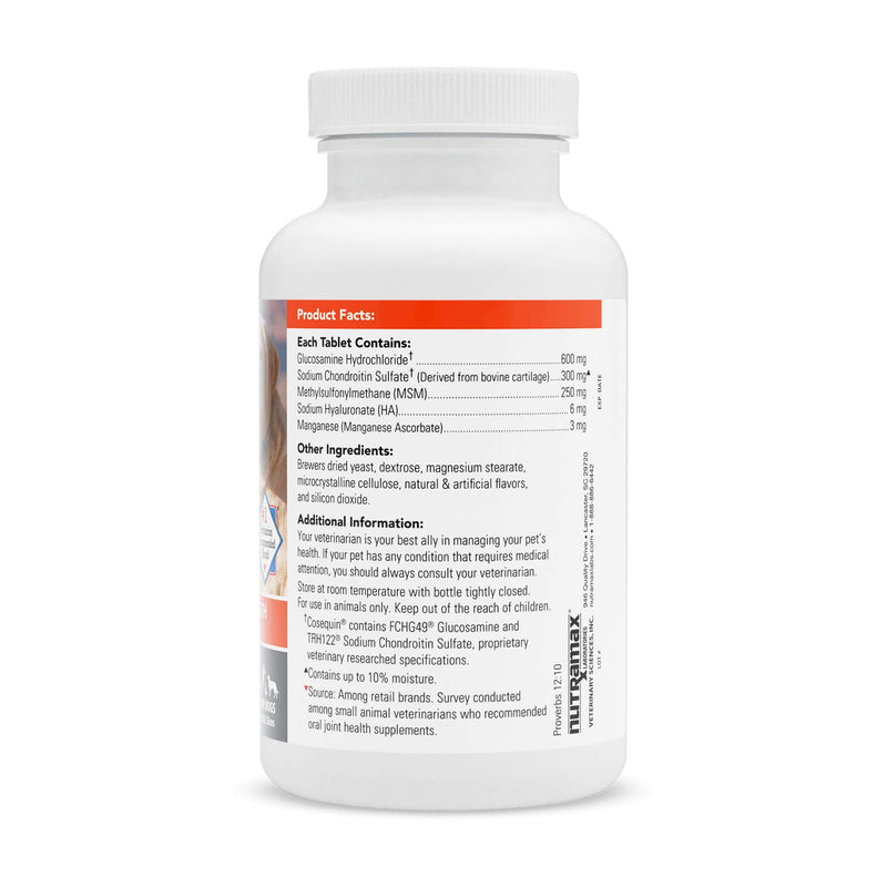Nutramax Cosequin Maximum Strength Joint Health Supplement for Dogs - With Glucosamine, Chondroitin, MSM, and Hyaluronic Acid, 75 Chewable Tablets - PawsPlanet Australia