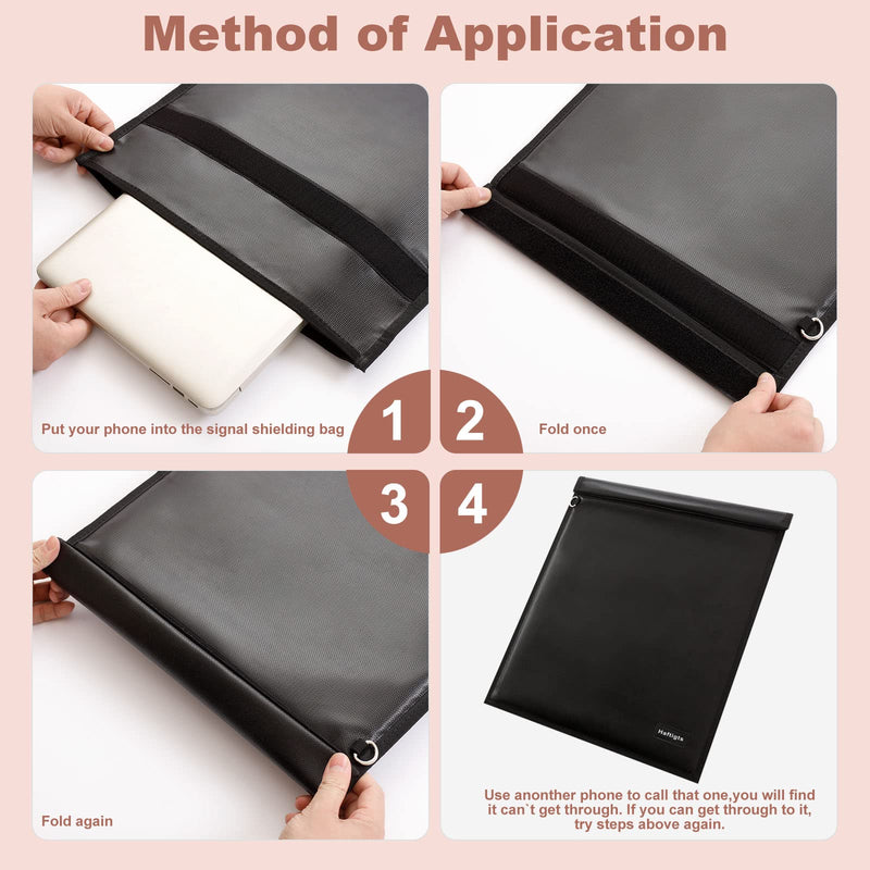 4 Pack Faraday Bags for Laptops & Phones, Faraday Cage for Anti-Theft & Tracking Protection, Waterproof & Fireproof RFID Signal Blocker Bags