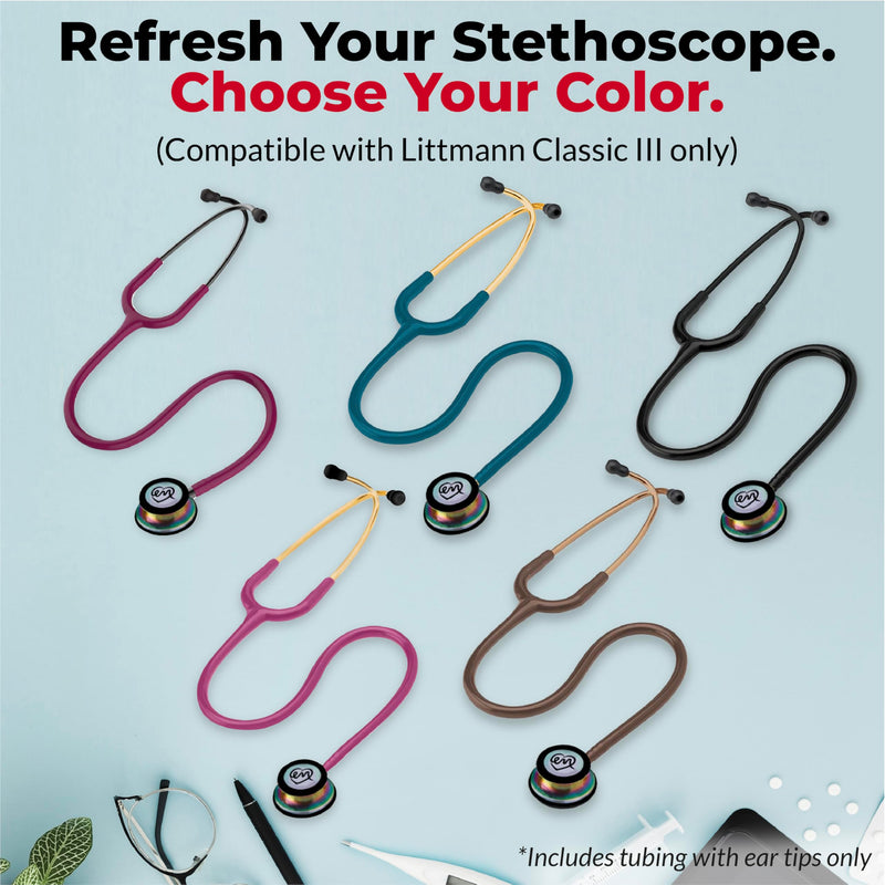 Stethoscope Replacement Tubing Compatible with Littman Classic III – Durable, Flexible Stethoscope Tube Accessory to Replace Damaged Tubing (Chocolate) Chocolate