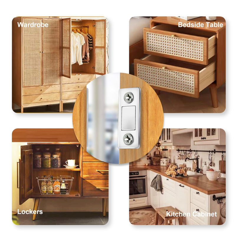 Cabinet Magnetic Catch 6 Pack Ultra Thin Cabinet Door Magnetic Catch with Screws Drawer Magnet Latch Magnetic Closures for Sliding Door Closure Kitchen Closet Closer