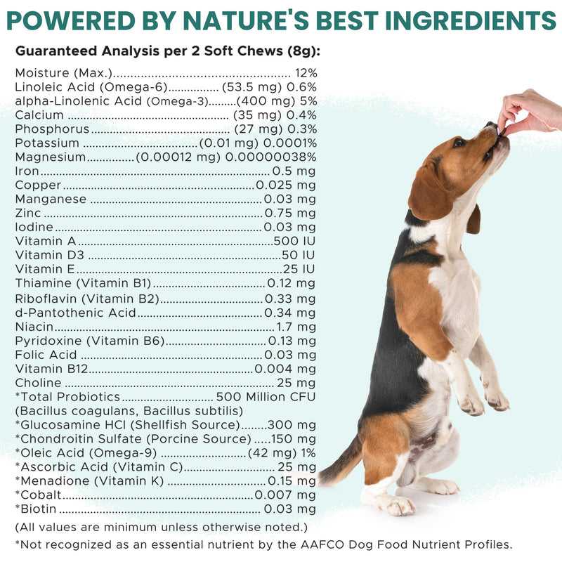 Dog Multivitamin Chewable - Chew + Heal 12-in-1, 60 Ct, Puppy, Senior Dog Vitamins & Supplements for Hip & Joint, Skin, Coat, Immune Support with Glucosamine, Omega 3,6,9, Probiotics, Chicken Flavor 60 Count