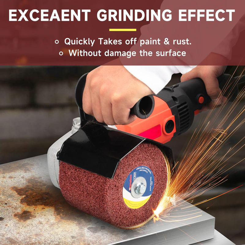 80 Grit Surface Conditioning Tool Drum,4.7" x 4" Burnishing Polishing Wheel Drum for Metal Stainless Steel Wood Surface Conditioning Treatment Red 80 Girt