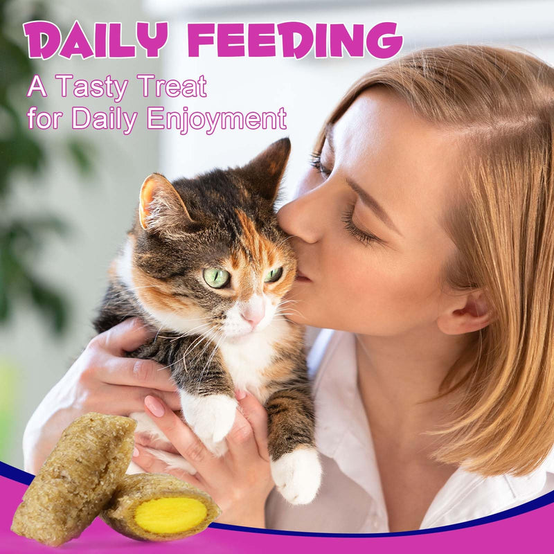15 in 1 Multivitamin for Cats & Kittens - Chicken Flavor Crunchy & Soft Chews with Prebiotics, Taurine, Omega Fatty Acids - Supports Immune, Digestive, Skin & Coat, Heart & Brain Health - 3.7 oz