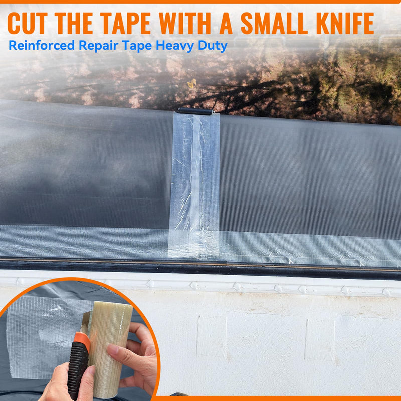 RV Awning Repair Tape for Tarp, Boat Covers Repair Tape,Tent, Sail Tape, Tear Repair Patch Kit, Waterproof, 5 Inch Wide 30FT Long, Reinforced Repair Tape 5 inch x 30 ft