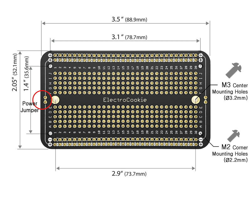 ElectroCookie Prototype PCB Solderable Breadboard for Electronics Projects Compatible for DIY Arduino Soldering Projects, Gold-Plated (5 Pack + 1 Mini Board, Matte Black) 2.Black