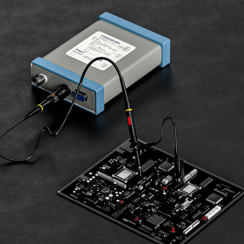 Goupchn Oscilloscope Clip Probes 200MHz Fully Insulated BNC End Probe with Accessories Kit 1X 10X X1/X10 200MHz 2PCS