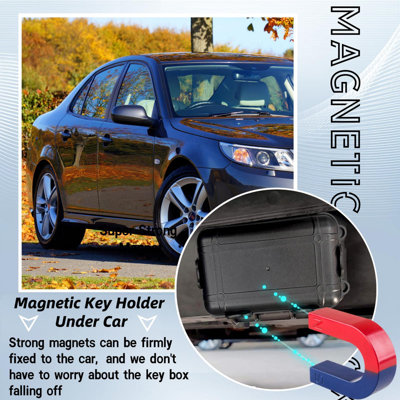 2 Pcs Magnetic Key Holders Under Car, Hide Key Magnetic Box for Storage Key Indoors, Outdoors, Waterproof Hider Key on The Bottom of Car 2 PCS