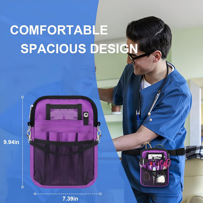 Aylashine Nurse Fanny Bag with Medical Gear Pockets, Nurse Waist Bag Organizer for Storage of Stethoscope, Tape Holder, Bandages, Scissors and Other Emergency Supplies Pink