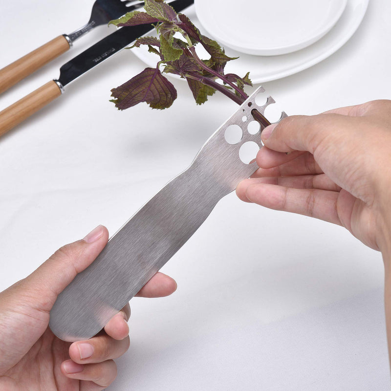 Herb Stripper, Stainless Steel herb Leaf Zip Tool for Kale, Chard, Collard Greens, Thyme and Rosemary