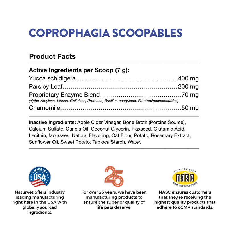 NaturVet Scoopables Coprophagia for Dogs - No Poop Eating for Dogs - Stool Eating Deterrent Supplement with Probiotic & Digestive Enzymes - Hickory Smoked Bacon Flavored | 11oz Bag - PawsPlanet Australia