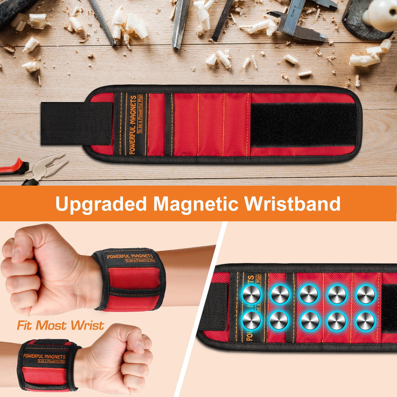 Magnetic Wristband Perfect Stocking Stuffers for Men Women Adults Gifts, Tool Belt Magnet Wrist for Holding Screws Nails Christmas Gadget Birthday Dad Him Husband Who Have Everything Wants Nothing Long Wristband
