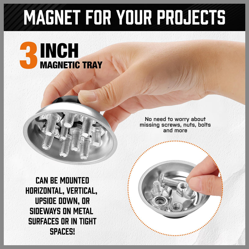 HORUSDY 4 Pack Telescoping Magnetic Pickup Tool - Extendable Magnetic Pick Up Tools，Flexible Bendable Spring Magnet Stick