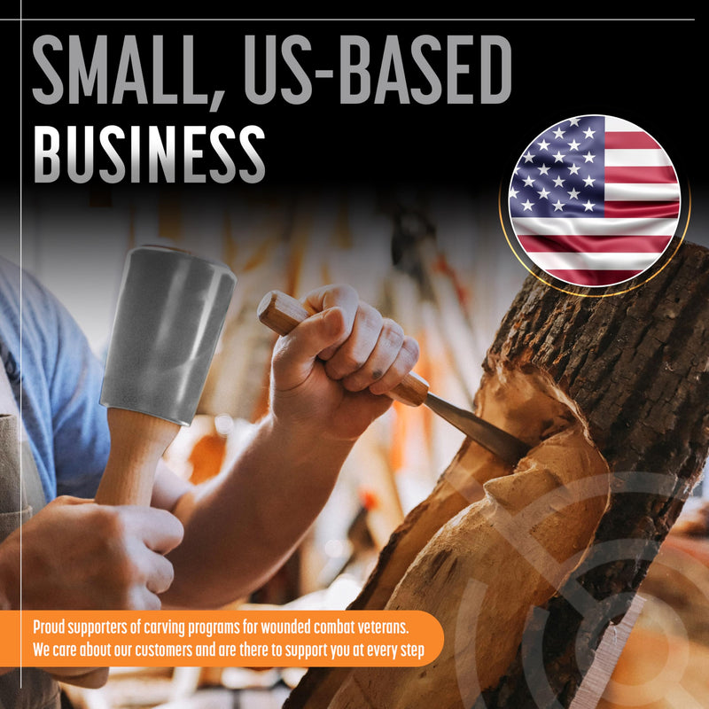 Schaaf Wood Carving Tools 15oz Small Wooden Mallet, Woodworking Rubber Mallet Hammer, Wood Mallet Urethane Head Absorbs Force to Protect Woodworking Tools, Comfortable Ergonomic Wood Hammer Medium White