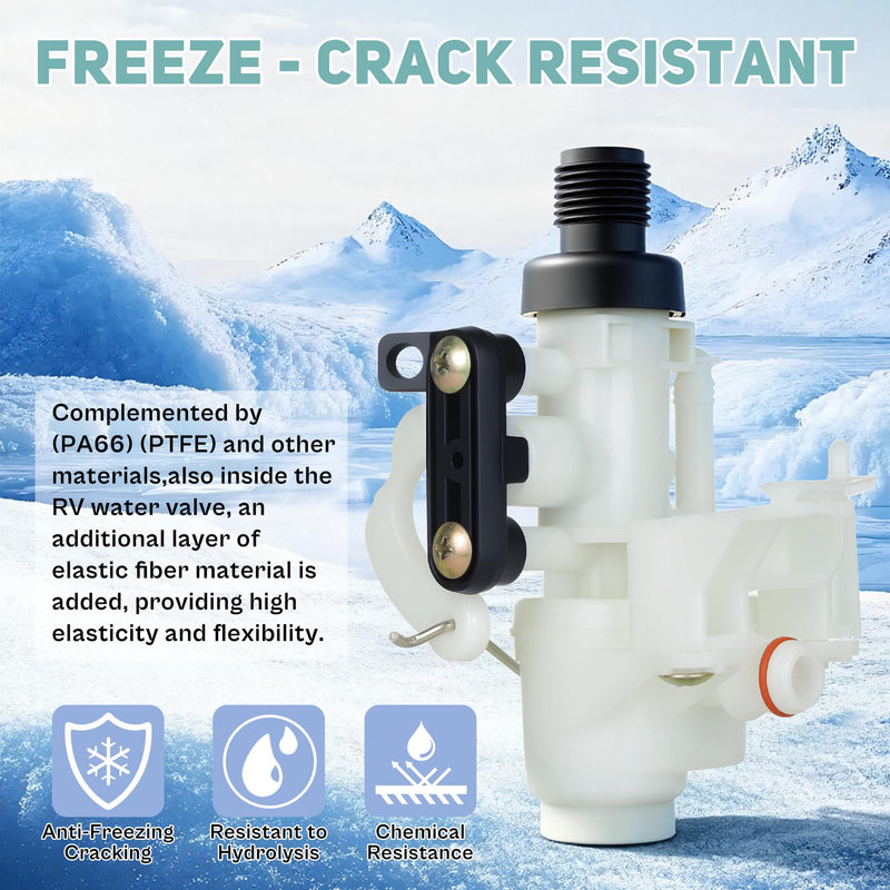 𝗨𝗽𝗴𝗿𝗮𝗱𝗲𝗱 31705 RV Toilet Water Valve Kit - Fits Thetford Aqua-Magic V (High/Low Hand/Foot Flush) | Leak-Proof, Freeze-Resistant, Replaces 31688, 31687, 31653