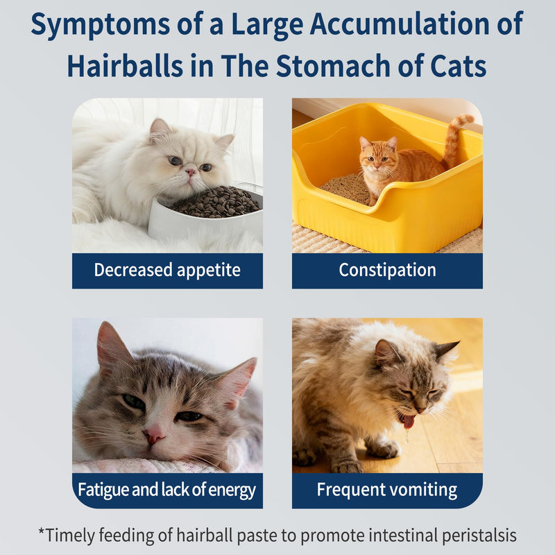 Hairball Paste for Cats, 4.23 oz/120 g, Contains Chicken, Fish Oil, Inactivated Probiotics, Taurine, Promotes Intestinal Peristalsis & Digestion, Passes Hairballs Naturally, Reduces Vomiting (1 Tube) 1 Tube (4.23oz in total)