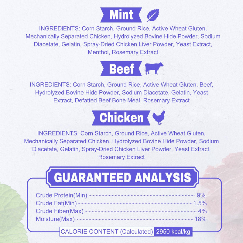 PETPHABET Grilled Pork Hock Dog Chews + 3 Flavors Toothbrush Dental Treats