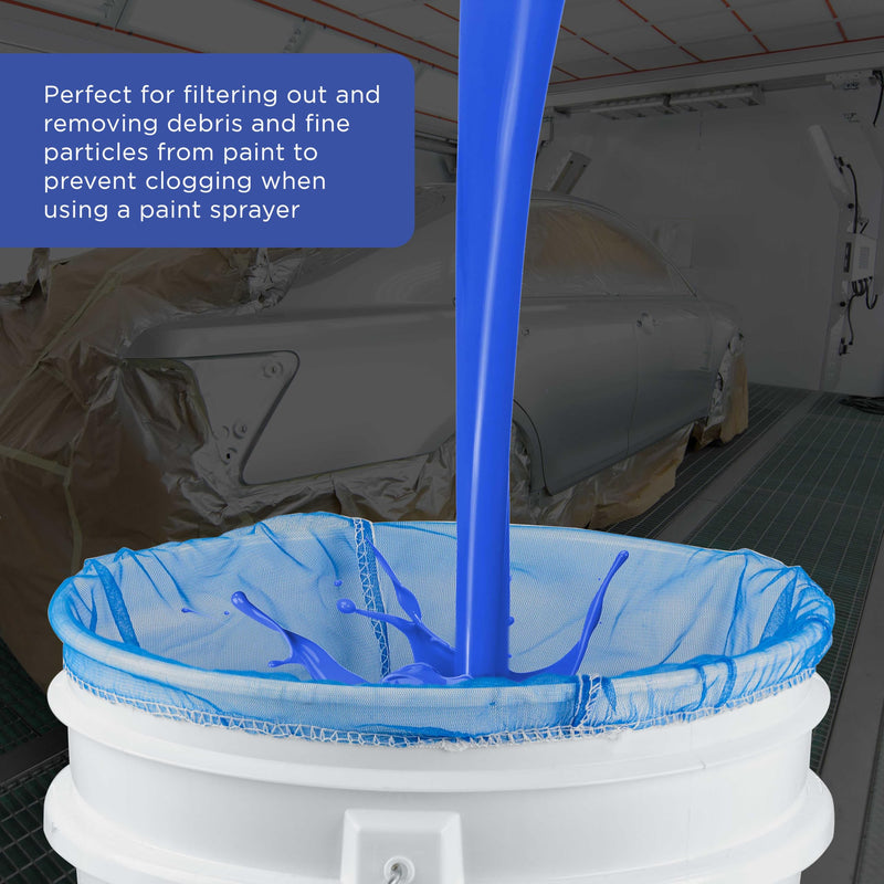 Master Elite 5 Gallon Paint & Liquid Strainer Filter Bag with Pure Blue Fine Nylon Mesh, Pack of 12 - Used in 5 Gallon Buckets, Disposable Filtering Bag, Elastic Top Opening - Hydroponics, Gardening 1