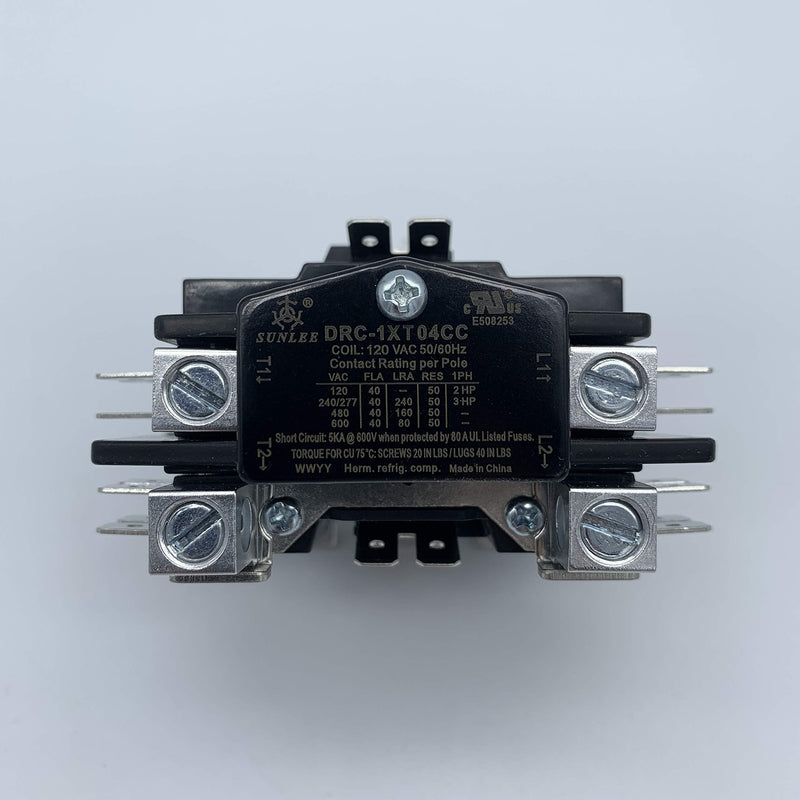 SunLee UL Approved 1 Pole 30 AMP 40 AMP Air Conditioner Contactor 120Vac coil DP HVAC Contactor 1P 40A 120VAC