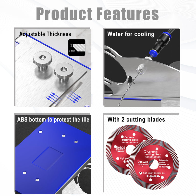 45 Degree Tile Chamfering Tool, Angle Grinder Stand for 45° Tile Cutting, Tile Cutter Tools Compatible with 100-Type Angle Grinders, Angle Grinder Attachments for Chamfering - NewNest Australia