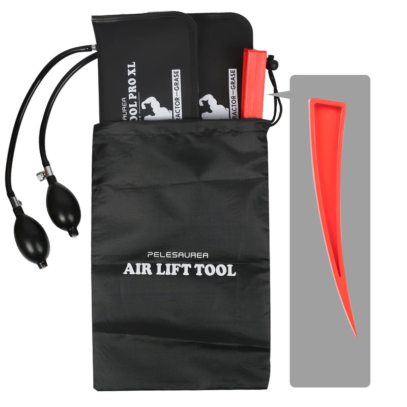 Air Wedge Bag 2pcs, Inflatable Air Shim with Pry Bars, Commercial Grade Air Wedge Pump Kit 001