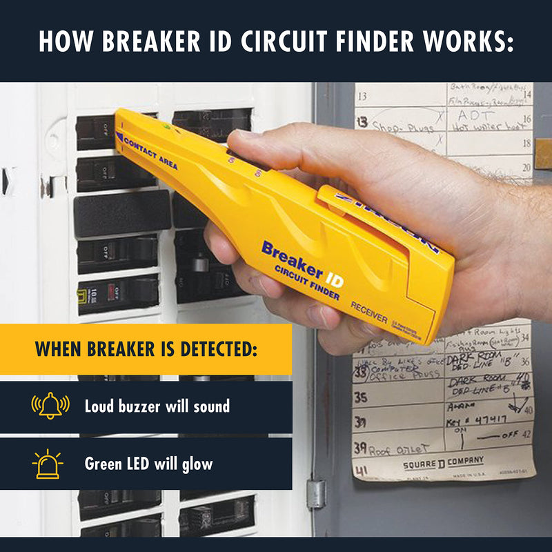 Zircon Breaker ID - DIY Circuit Breaker Finder/Compatible with Outlets up to 120 Volts/Circuit Breaker Identifier